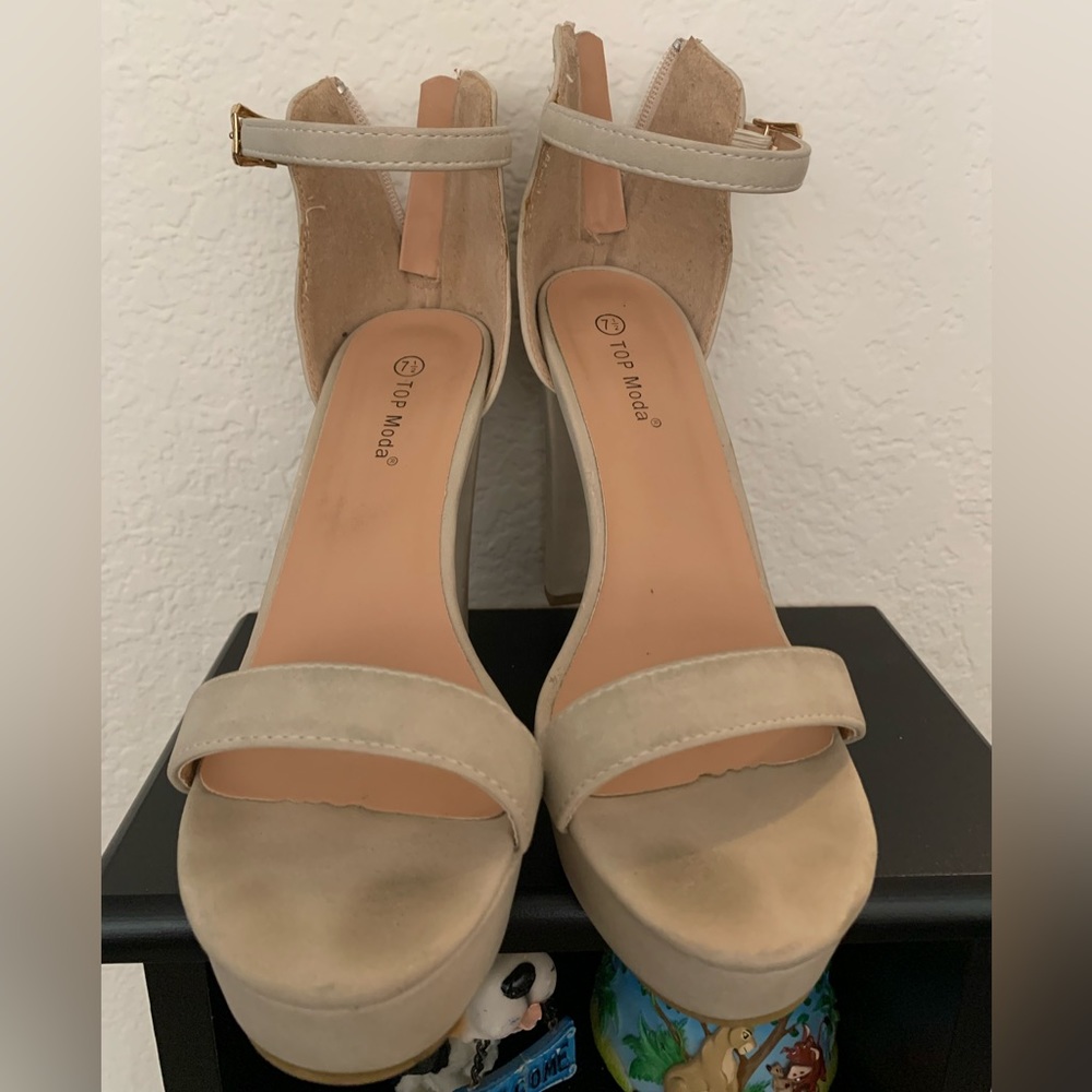 Nude Suede Heels